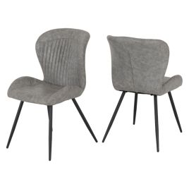 Quebec Chair (Box of 4) - Grey Faux Leather