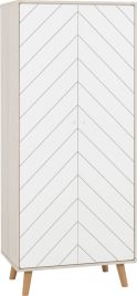 DERBY 2 Door Wardrobe Grey Oak and White - 78cm