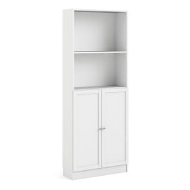 WRAYNE Tall Wide Display Cabinet Combination Storage with 4 Shelves and 2 Doors - White