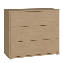 AVELINE Oak Finish Chest of Drawers - Medium-sized, 3 Drawers