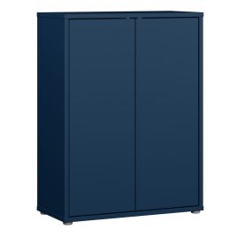 AVELINE Shoe Cabinet with 2 Push to Open Doors - Night Blue