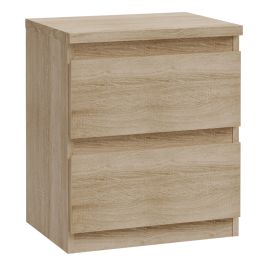 EDMONT Bedside Table with 2 Drawers - Sonoma Oak