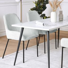 Set of 2 Jumbo Cord Dining Chairs Mint Green LOVERNA