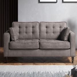 DREXTON Fabric 2 Seater Sofa - Pewter