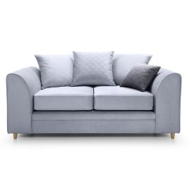 NIOMI Velvet 2 Seater Scatterback Sofa - Silver