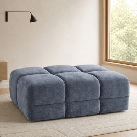 STACIE Fabric Footstool - Grey