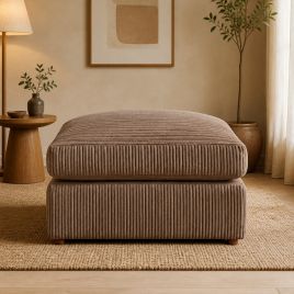 CORDURA Jumbo Cord Footstool - Coffee