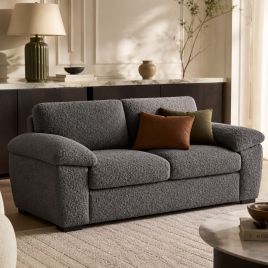 CORDURA Boucle Fabric 2 Seater Fullback Sofa - Grey