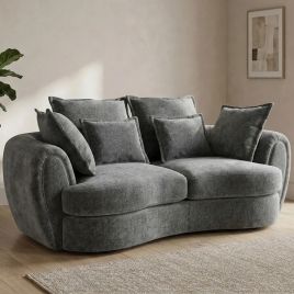 HADLOW Velvet 3 Seater Sofa - Charcoal