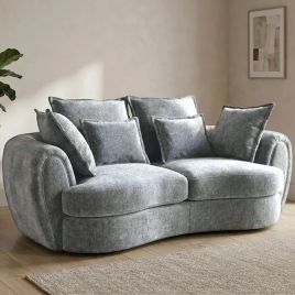 HADLOW Velvet 3 Seater Sofa - Grey