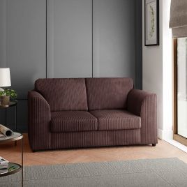 OXFORD Jumbo Cord 2 Seater Fullback Sofa - Chocolate Brown