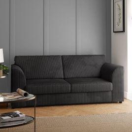 OXFORD Jumbo Cord 3 Seater Fullback Sofa - Black