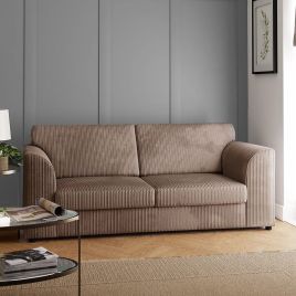 OXFORD Jumbo Cord 3 Seater Fullback Sofa - Coffee