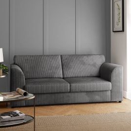 OXFORD Jumbo Cord 3 Seater Fullback Sofa - Grey