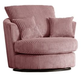 OXFORD Jumbo Cord Swivel Chair - Pink