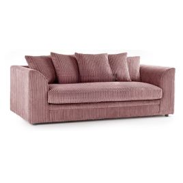 OXFORD Jumbo Cord 3 Seater Scatterback Sofa - Pink