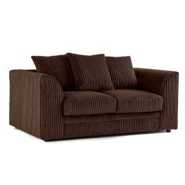 OXFORD Jumbo Cord 2 Seater Scatterback Sofa - Chocolate Brown