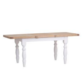 Oak Extendable White Legs Dining Table with Hidden Butterfly Mechanism - 1.3m