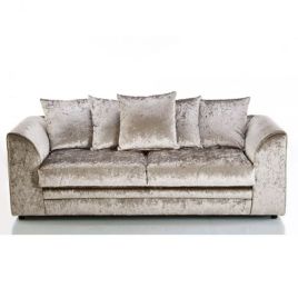 ARABIA Crushed Velvet 3 Seater Scatterback Sofa - Mink