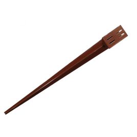 Steel Post Anchor 75x75mm Spike Design Red Oxide Finish - Set of 3