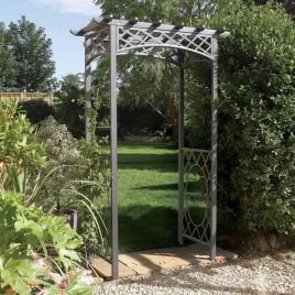 Heavy Duty Metal Frame Lattice Detailing Wrenbury Top Ach - Grey