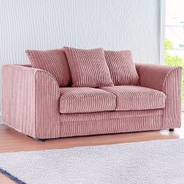 Desmond Jumbo Cord 2 Seater Scatterback Sofa - Pink