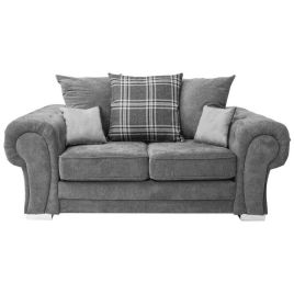 VERONA Fabric 2 Seater Scatterback Sofa - Grey