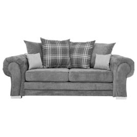 VERONA Fabric 3 Seater Scatterback Sofa - Grey