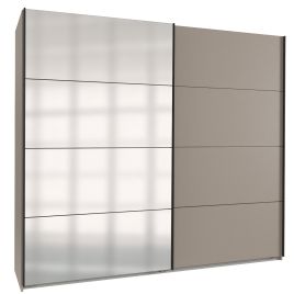 ANVAST 2 Door Mirrored Sliding Wardrobe Grey - 225cm