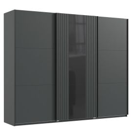 ATLANTIC 3 Door Sliding Wardrobe Grey - 250cm