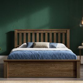 Monaco Solid Warm Oak Ottoman Bed - Standard Double 4ft6