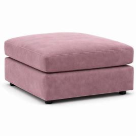 DELANO Plush Velvet Cushion Footstool - Pink