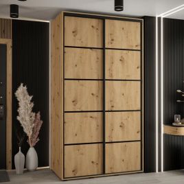 CAVESSA 2 Door Sliding Wardrobe Medium Oak - 140cm