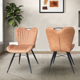 Crosby Camel Fabric Dining Chair Set of 2