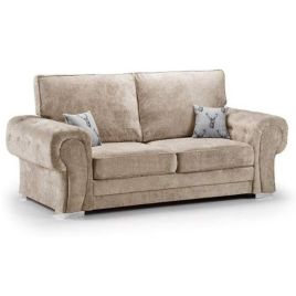 VERONA Fabric 3 Seater Fullback Sofa - Mink