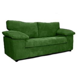 2 Seater Sofa - CORDURA Full Back Jumbo Cord Sofa Green
