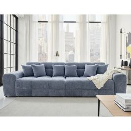 STACIE Fabric 4 Seater Sofa - Grey