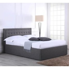 Houston Ottoman Grey Fabric Bed - Kingsize 5ft