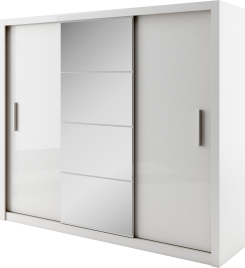 INNISFAIL 3 Door Mirrored Sliding Wardrobe White Matt - 250cm