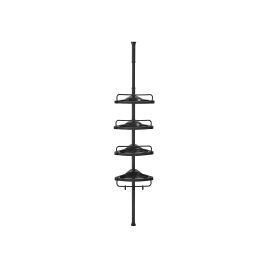 Black Adjustable Corner Bathroom Shelf