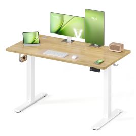 PAXTON Height Adjustable Electric Standing Desk 120 x 60 cm - Golden Oak