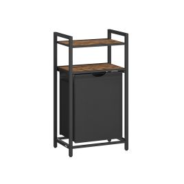 Laundry Basket - ZARDA 65L Rustic Brown and Black