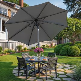 Garden Parasol - FIORIA 3m Outdoor Umbrella UPF 50+ Sun Shade - Dove Grey