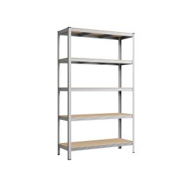 Shelving Unit - TARLIA 5 Tier Steel Storage Shelving - Silver