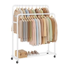 BELUDA Double Rail Clothes Rack - Matte White