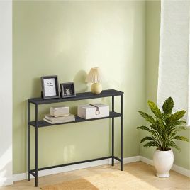 Console Table - VERRA 2 Tier Sofa Table 20 x 100 x 80 cm - Black