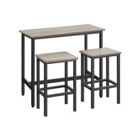 Dining Table Set - VELTTO Set of 3 Natural and Black