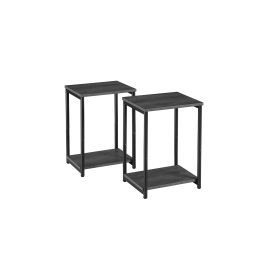 Side Tables - SERDA Set of 2 2 Tier Tables - Classic Black
