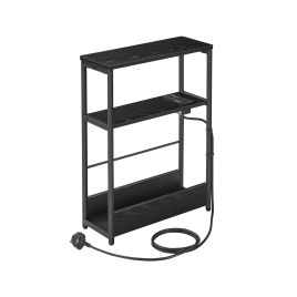Side Table - VIVNIA 3 Tier Slim - Ebony Black