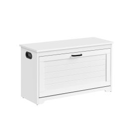 GRATTO Shoe Bench - 8 Pairs Folding Door Adjustable Medium Sized Bench - Cloud White